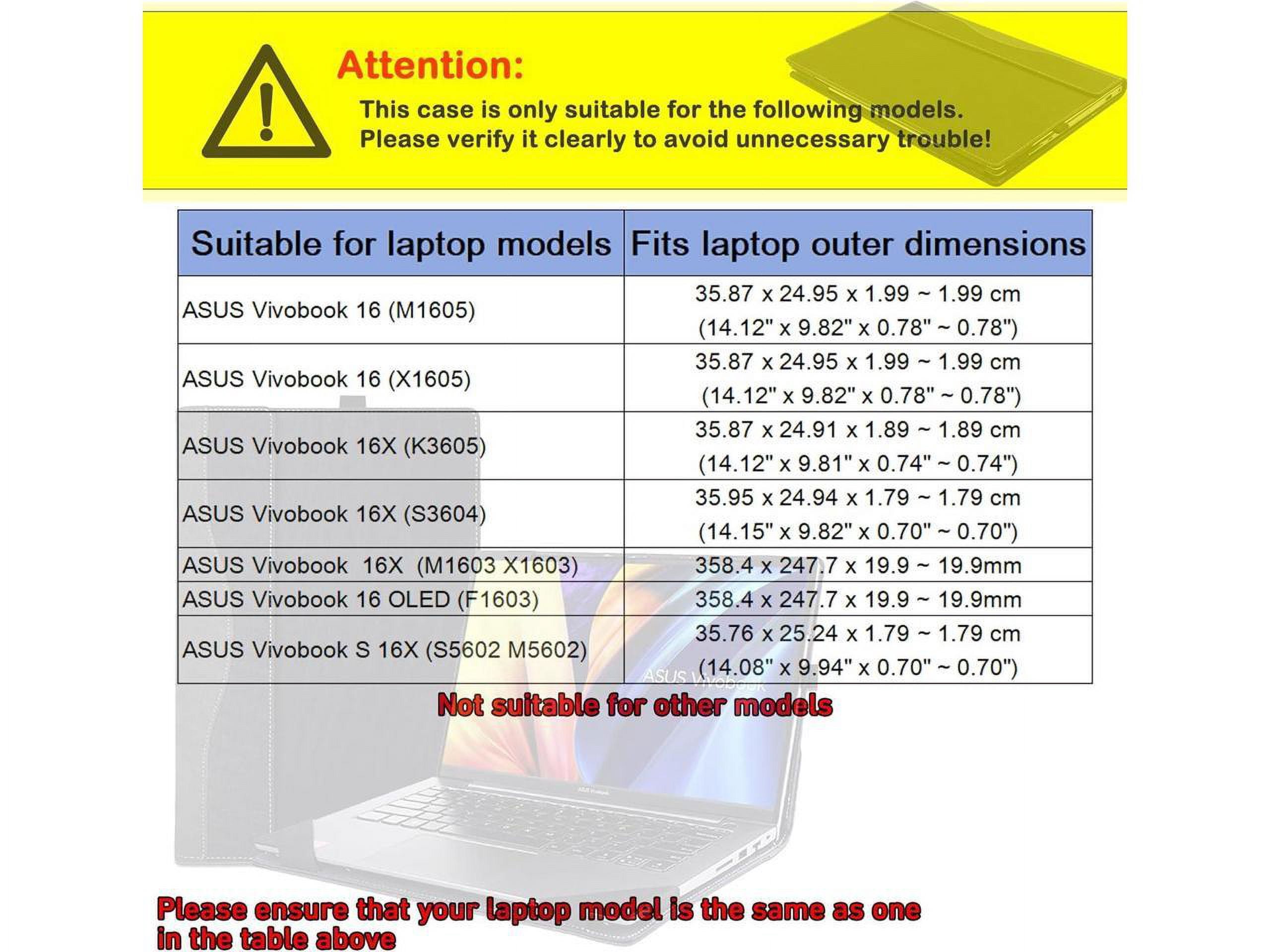 Laptop Case for 16 inch ASUS VivoBook 16X S3604 K3605 M1603 X1603 & VivoBook 16 OLED F1603 X1605 M1605 & Vivobook S 16X S5602 M5602 Sleeve,2 in 1 PU Leather Protective Cover + Pencil Holder