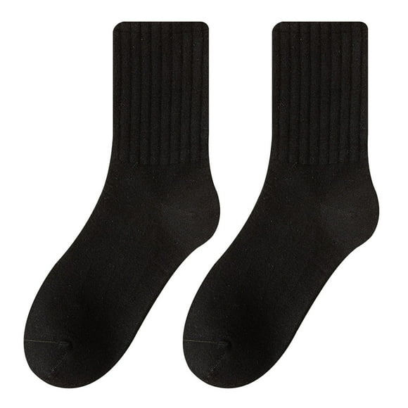 MSJUHEG Thermal Socks,Wool Ankle Socks Men,Sleep Socks for Men,Thin Wool Socks Men,Wool Socks,Socks Mid Tube Long Tube Pure Cotton Pile Socks Black One Size