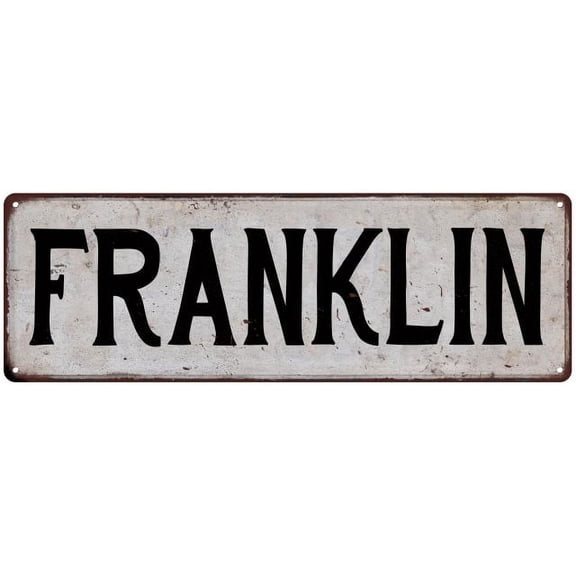 FRANKLIN Vintage Look Gift Rustic Chic Metal Sign 6x18 206180036855