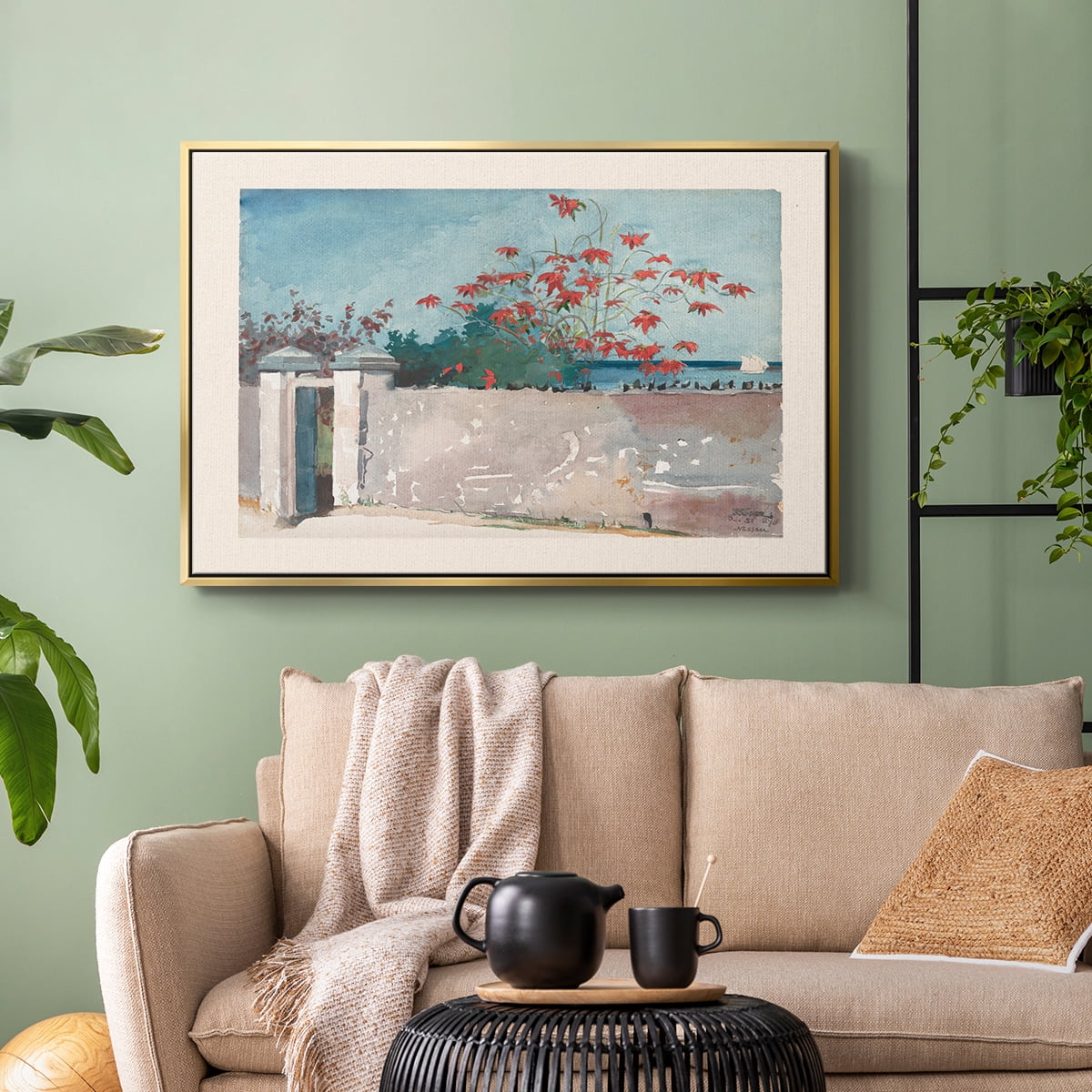 Vintage Botanical Print-LXX By Wexford Home Framed in Gold Wood Gallery Wrapped Canvas 27 in. x 41 in.