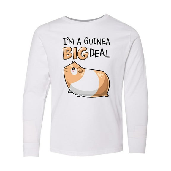 Inktastic I'm a Guinea Big Deal with Cute Guinea Pig Long Sleeve Youth T-Shirt