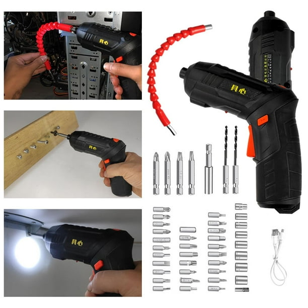 Portable Electric Screwdriver Tools 4.2V Rechargeable for Repairs 49Pcs