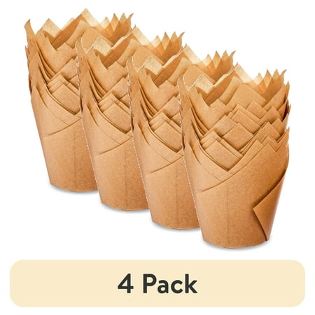 (4 pack) Kraft Tulip Baking Cups 24 Pieces by Way To Celebrate (4 pack) Kraft Tulip Baking Cups 24 Pieces by Way To Celebrate
