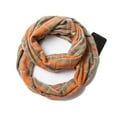 thumbnail image 2 of Xfvqtps Mens and Womens Couple Infinity Scarf with Hidden Zipper Pocket Knitting Multicolor Plaid Thickened Warm Comfortable Soft Neck Scarf Orange, 2 of 3