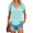 Blue, variant on Women's Sleeveless V-Neck Top Neutral Grey Botanical Print Minimalist Summer Blouse
