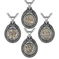 thumbnail image 2 of PAURO Men's Stainless Steel Vintage Punk 4 Guardian Beasts, Basalt Amulet Necklaces, 2 of 5