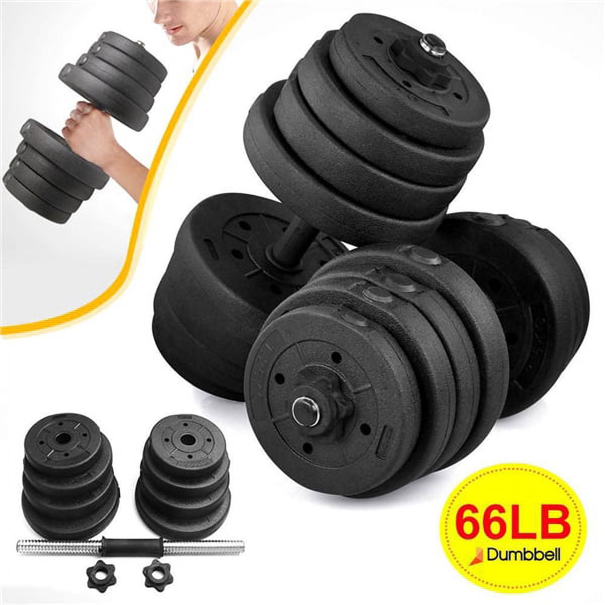Alden Design 66 lb. Adjustable Dumbbells for Weight Training, Black