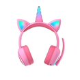 thumbnail image 1 of Auriculares Bluetooth Yashi diseño de unicornio para niños auriculares inalámbricos color rosa, 1 of 1