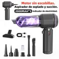 thumbnail image 4 of Potente aspiradora de coche de 17000Pa. Motor de cobre  sin escobillas. Aspiradora portátil de 7 en 1 con soplo y succión dual. 3 baterías grandes de 2000MAH., 4 of 11