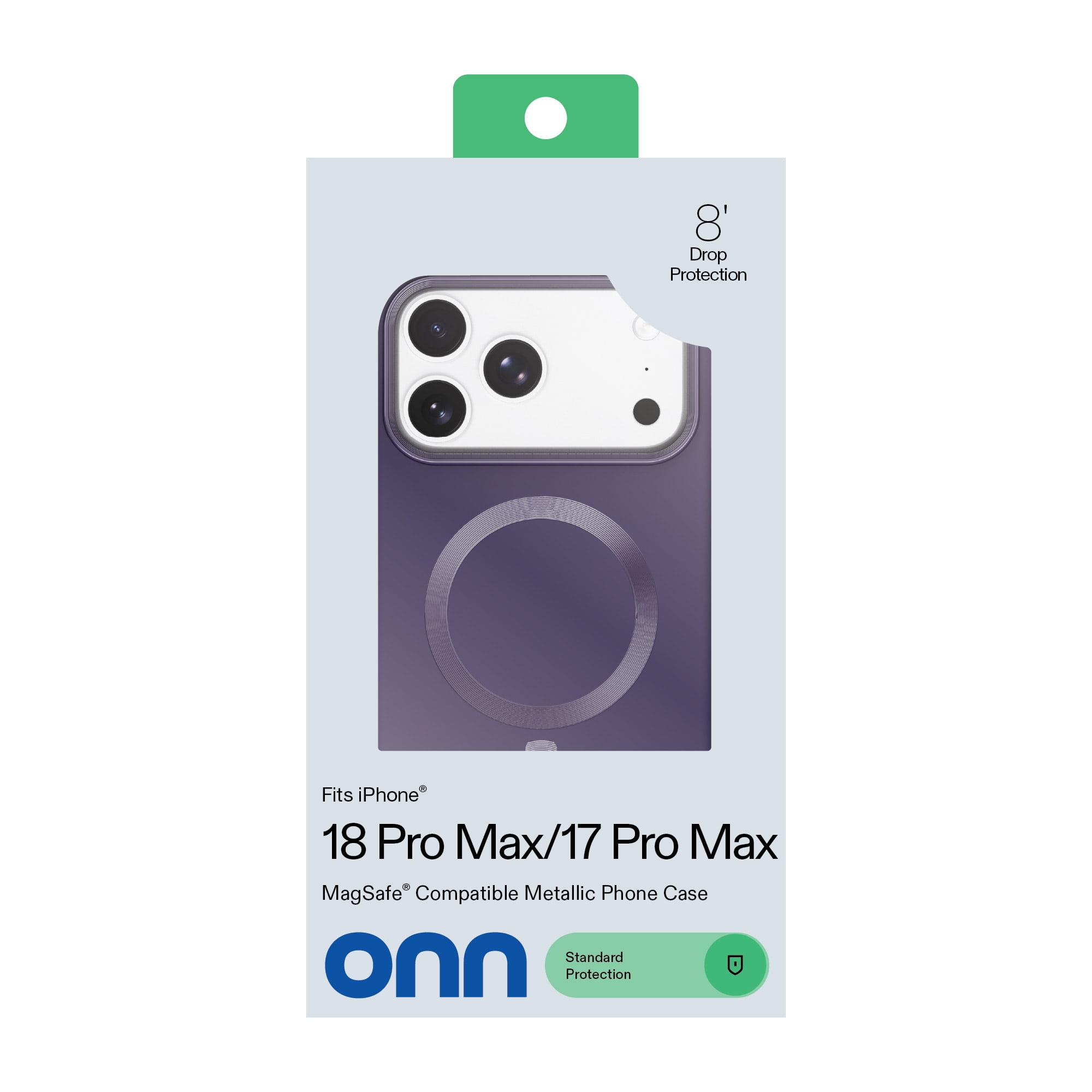 onn Soft Touch Phone Case for iPhone 18 Pro Max / 17 Pro Max, MagSafe Compatible - Purple