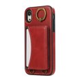 thumbnail image 2 of for iPhone XR Wallet Case with Card Slots, Hand Wrist Strap Rotate Ring Design, Finger Grip Ring PU Leather Magnetic Button Shockproof Purse Phone Cover for iPhone XR, Red, 2 of 7
