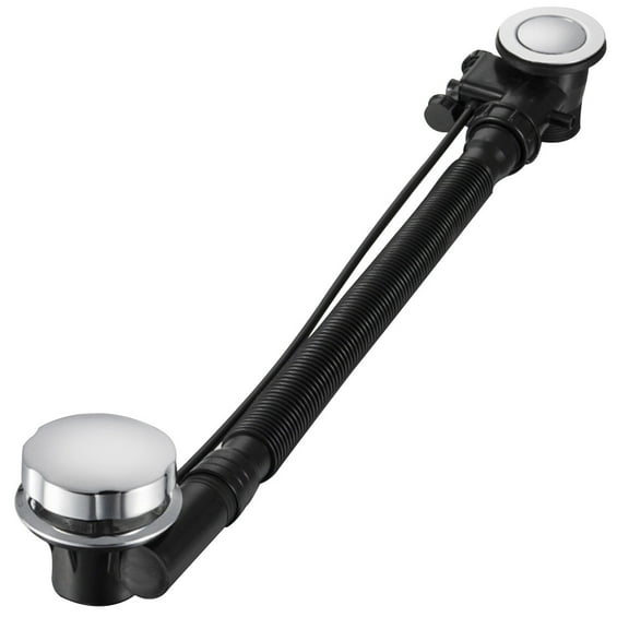 ifundom 1 Set of Flexible Drain Pipe for Bathtub Black Plastic Rust Free for Laundry Room Use