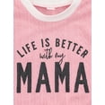 thumbnail image 6 of Qiylii Baby Romper, Letter Long Sleeve O neck, Pink/Brown, 0-24 Months, 6 of 8