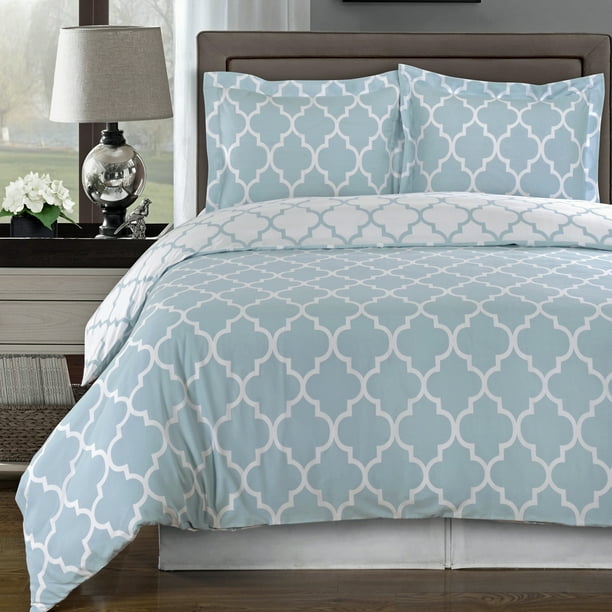 Meridian 100 Cotton Percale Duvet Cover Sets Full/Queen Blue
