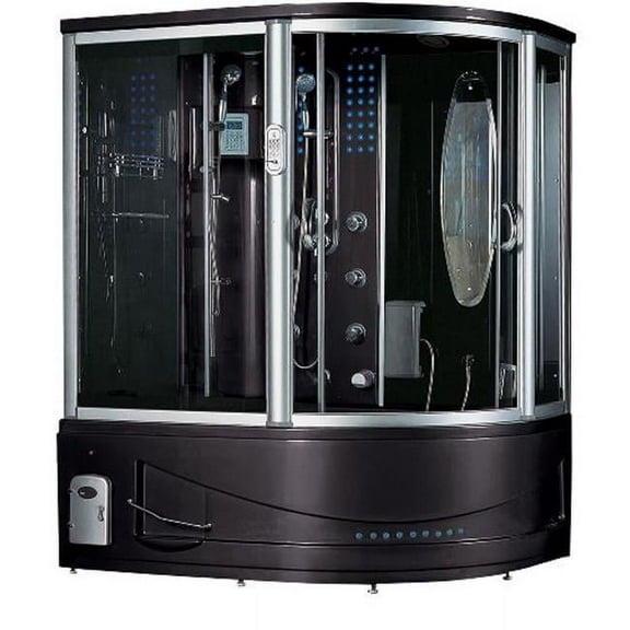 Mayabath 306 Siena Steam Shower Massage Bathtub, Left - Black