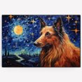 thumbnail image 3 of Belgian Sheepdog Dog Canvas Van Gogh Starry Night Wall Art Gifts Canvas Wall Art Frame Music Artist Customized Canvas Framed Photo Art Work For The Bedroom(Gifts For Dog Lover ), 3 of 6