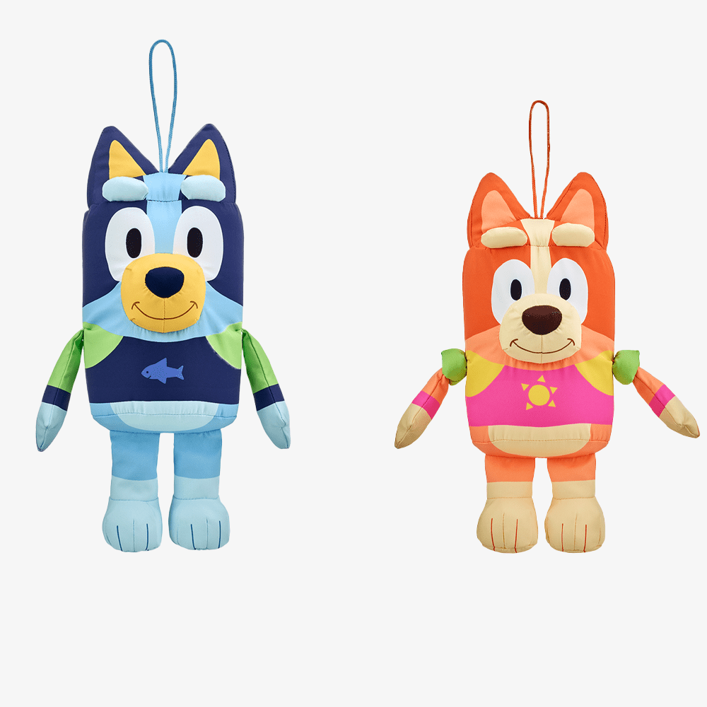 Bluey Bath time Plush Bluey and Bingo Quick Drying Plush Bundle
