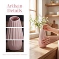 thumbnail image 2 of REGALWOVEN Small Ceramic Bud Vase Cylinder Vase, Matte Ribbed Decorative Flower Vase for Desktop, Bathroom, Home Decor Accent Pink 2.4"L x 2.4"W x 5.1"H, 2 of 5