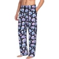 thumbnail image 6 of Logiee Blue Skull Flower Print Pajama Pants for Men,Men’s Pajama Bottoms,Mens PJ Pants with Pockets & Button Fly-Small, 6 of 6