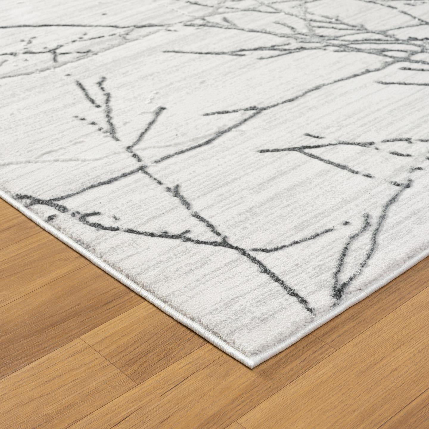 LUXE WEAVERS Modern Abstract Nature Cream Gray 9x12 Area Rug, Non-Shedding Carpet