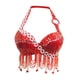 thumbnail image 4 of de Danza de Vientre con Lentejuelas Borlas de Flecos Ajustabe Top Brillante Ropa de Disfraz para de Halloween Rojo M BLESIY Sujetador de traje de baile, 4 of 8