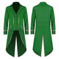 thumbnail image 1 of Men Halloween Costumes Steampunk Gothic Jacket Coat Halloween Tuxedo Vintage Costume Medium Long Punk Men'S Gold Trim Coat, 1 of 6