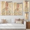 thumbnail image 4 of Designart 'Young Woman With Bicycle' Children's Art Print on Natural Pine Wood, 4 of 5