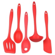Chef Craft Premium 5-Piece Silicone Kitchen Utensil Set – Heat-Resistant, Non-Stick Safe, Red