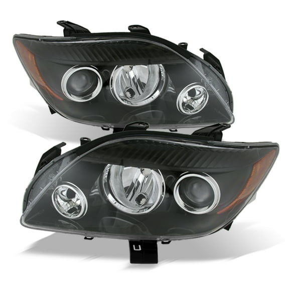 AKKON - For Scion tC Sport Coupe Amber Black Replacement Projector Headlights Head Lamps