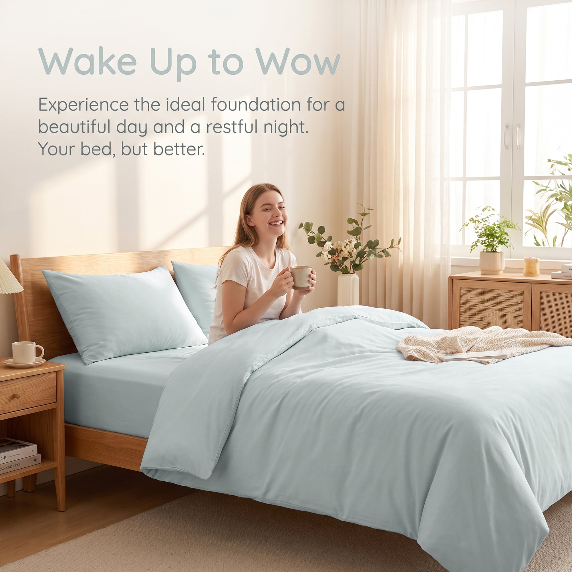 Unique Bargains Fitted Cotton Bed Sheets Breathable for All Seasons 59.8"x79.9" Blue