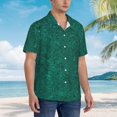 thumbnail image 3 of Fuzoiu Teal Marble Print Hawaiian Shirt for Men, Summer Beach Casual Short Sleeve Button Down Shirts, Men’s Beach Summer Shirts with Pocket,XX-Large, 3 of 7