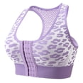 thumbnail image 3 of HOWPAY Front Closure Bras for Women Wireless Leopard Print No Underwire Full Coverage Supportive Bralettes Comfort Active Yoga Sports Bras Purple XXL, 3 of 5