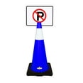 thumbnail image 1 of RK-Safety 28" Blue Cone, Black base With One 6" Reflective Tape, Plus Cone Sign 17 "NO Parking Sign", (Cone-2 ea + Cone Sign-2 ea), 1 of 2