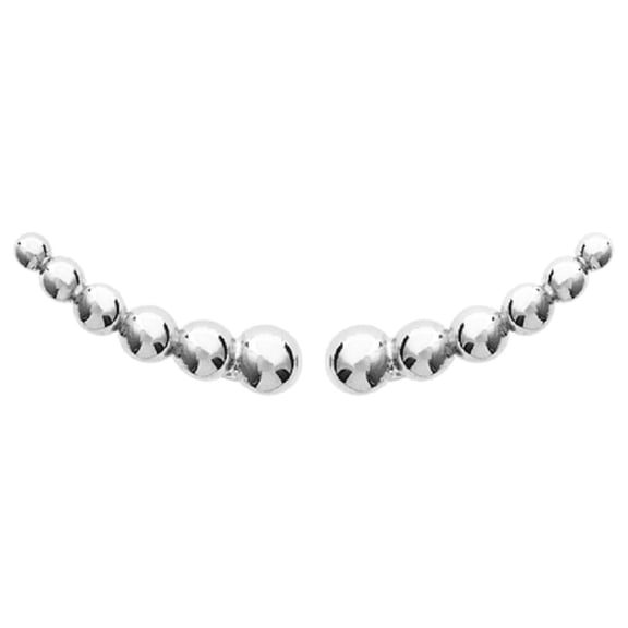 Mystigrey Olivia .925 Sterling Silver Plated Rhodium Climber Earrings for Women
