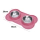 thumbnail image 2 of El perro del acero inoxidable rueda el alimentador del animal doméstico del agua de la comida sin prenda impermeable antideslizante de la estera del silicón del derrame, 2 of 5