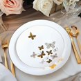 thumbnail image 5 of Efavormart Set of 20 White Gold Butterfly Round Plastic Plates, Disposable Dinner and Salad Plates with Gold Rim - 10",7", 5 of 11