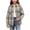 A Brown, variant on Kids Jacket Dqueduo Children's Gradient & Checkered Long Sleeve Lapel Shirt Mid Size Casual Loose Jacket Brown 7-8 Years