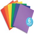 thumbnail image 1 of YOPTOP 6 Pack Plastic Two Pocket Folders  2 Pocket Plastic Folders for School  Home  and Work,none,none, 1 of 6