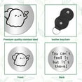 thumbnail image 3 of Ghost Pocket Hug Token Long Distance Relationship Keepsake Engraved Stainless Steel Double Sided Pocket Token Coin with PU Leather Keychains for Friends Family Inspirational Gift 1.2Inch, 3 of 7