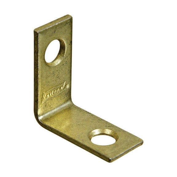 National Hardware V115 Series N190-819 Corner Brace, 1 in L, 1/2 in W, 1 in H, Steel, Brass, 0.07 Thick Material