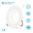 thumbnail image 5 of Infibrite 5"/6" Recessed Retrofit LED Downlight, 3000K Warm White, Dimmable, 12W 1100LM, Wet Rated, E26 Adapter, 5 of 6