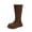 Coffee, variant on Coffee Womens Casual Suede Mid Calf Boots Thick Sole Block Heel Lace Up Warm Ankle Booties For Winter