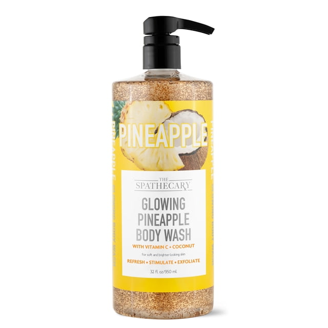 The Spathecary Gel de baño exfoliante de piña brillante con vitamina C y coco, 32 oz