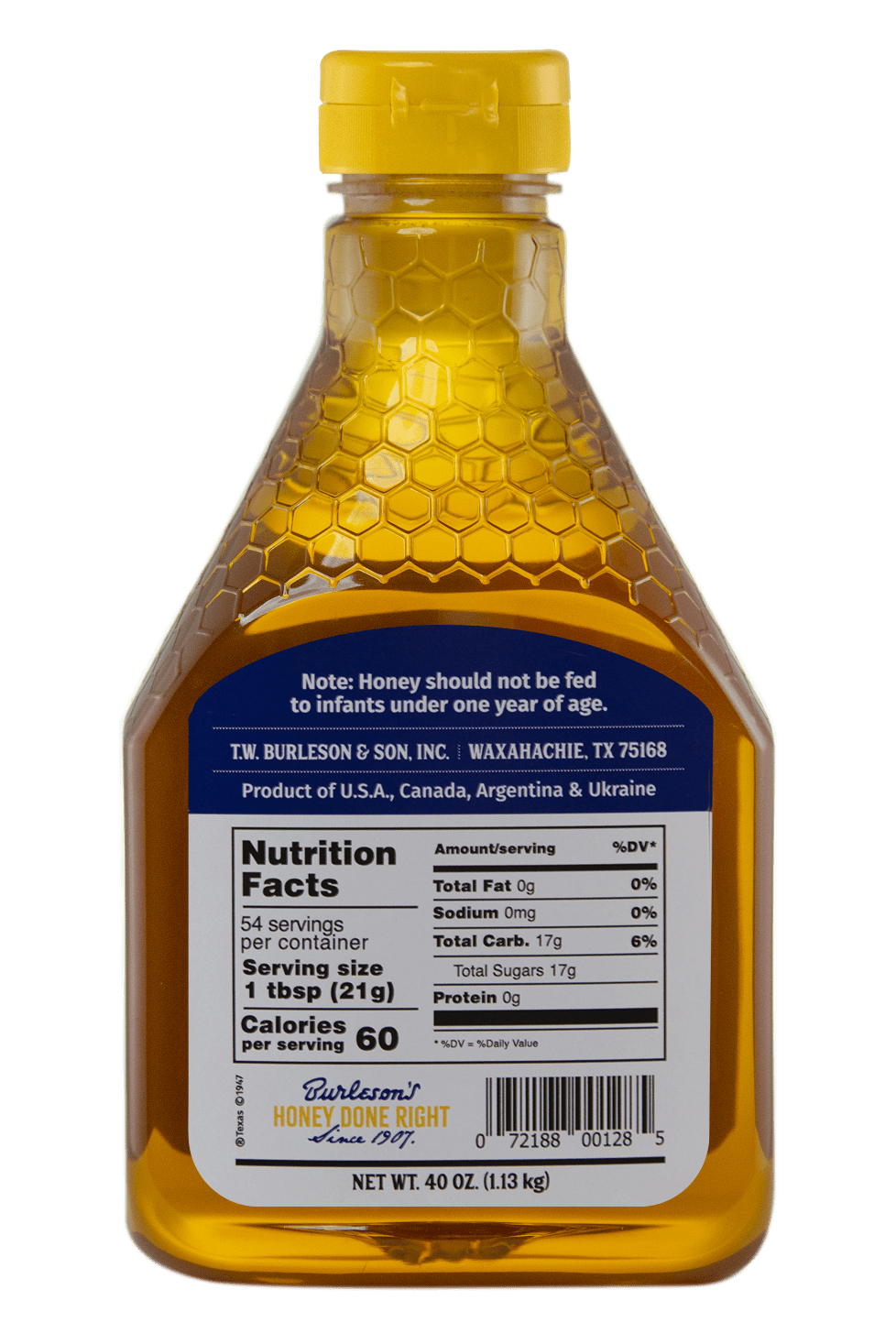 (3 pack) Burleson's Grade A Natural Clover Honey, 40 fl. oz.