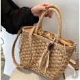 thumbnail image 3 of Kukuzhu Handwoven Straw Bag for Women Lightweight Shopping Tote Handbag Purse Boho Bag, 3 of 4