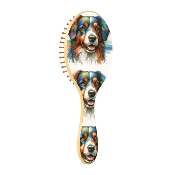 JSTEL Dog Golden Retriever Hair Brush for Women Men Natural Wood Detangler Brushes for All Hair Types Hairbrush for Wet & Dry