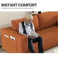 thumbnail image 6 of Onbeam 89" Corduroy Sofa, 3-Seater Living Room Couch, Side Pocket, No Assemble, Orange - Focalsweet Auth., 6 of 8