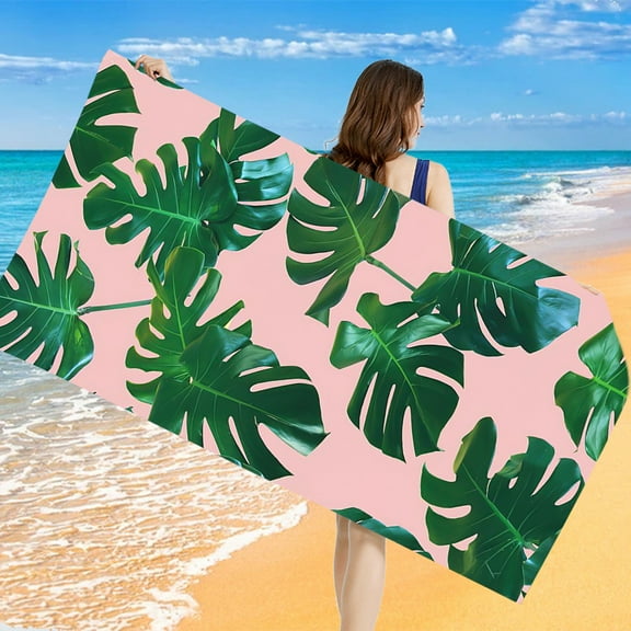 100Fens Microfiber Beach Towel Super,Lightweight Special Pattern Bath Towel,Sandproof Beach Blanket,Multi-Purpose Towel For Travel Swimming Pool Camping 27.56X55.12In