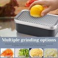 thumbnail image 5 of Cheese Grater with Food Saver Container 2 In1 Fruit Vegetable Chopper Onion Choppers with Container Stainless Steel Rectangle Box and Graters Cheese Grater Handheld Metal, 5 of 5