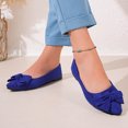 thumbnail image 6 of Aobny Business Casual Shoes Shoes for Women Wedding Shoes Micro-Wedge Wedges Teacher Shoes Shoe Pointy Toe Slip-On Flat Heel Stability Blue Comfortable Shoes for Women,Size 42, 6 of 8